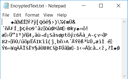 An example of AES encrypted text